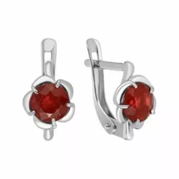 Серебряные серьги с рубинами