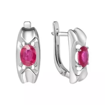 Серебряные серьги с рубинами