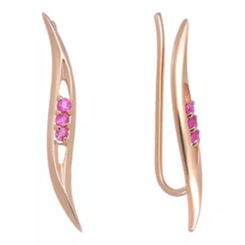 Серебряные серьги с рубинами