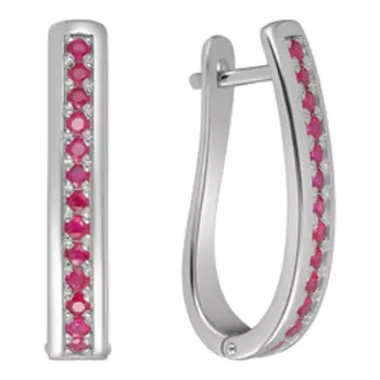 Серебряные серьги с рубинами