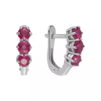 Серебряные серьги с рубинами