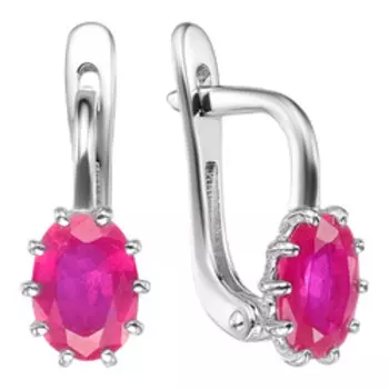 Серебряные серьги с рубинами