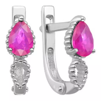 Серебряные серьги с рубинами