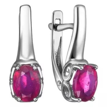 Серебряные серьги с рубинами