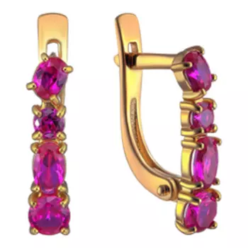 Серебряные серьги с рубинами