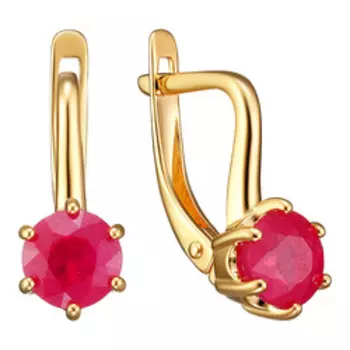 Серебряные серьги с рубинами