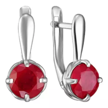 Серебряные серьги с рубинами