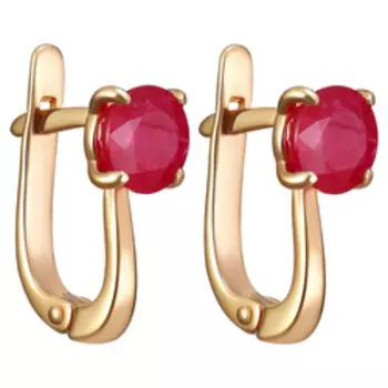 Серебряные серьги с рубинами