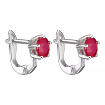 Серебряные серьги с рубинами