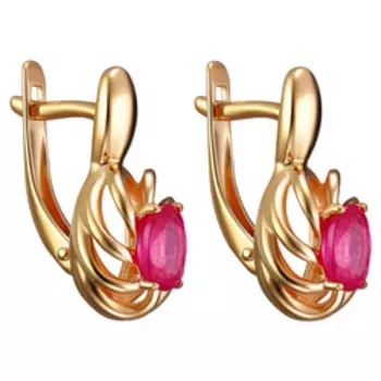 Серебряные серьги с рубинами