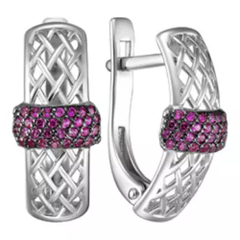 Серебряные серьги с рубинами