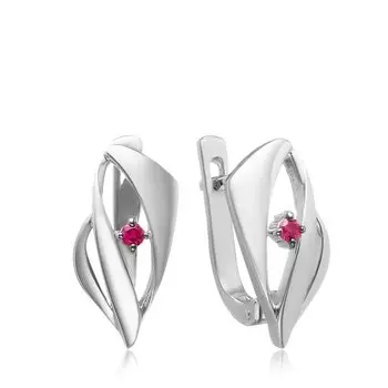 Серебряные серьги с рубинами