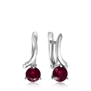 Серебряные серьги с рубинами