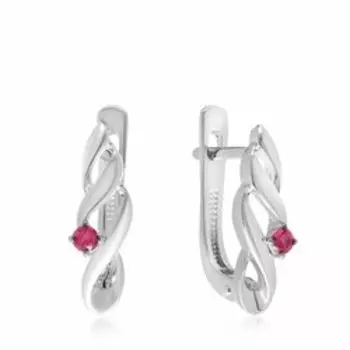 Серебряные серьги с рубинами