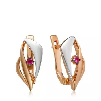 Серебряные серьги с рубинами