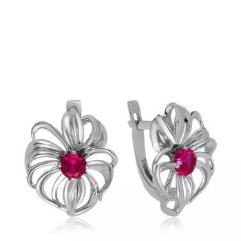 Серебряные серьги с рубинами