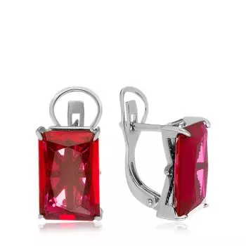 Серебряные серьги с рубинами