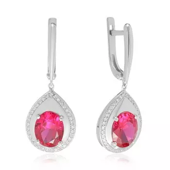 Серебряные серьги с рубинами