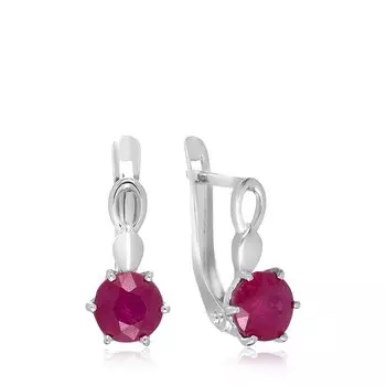 Серебряные серьги с рубинами