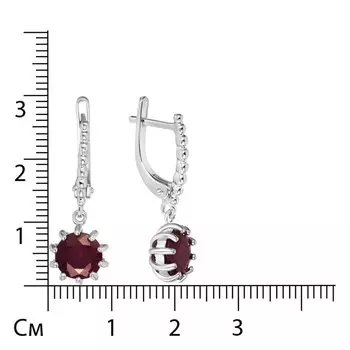 Серебряные серьги с рубинами