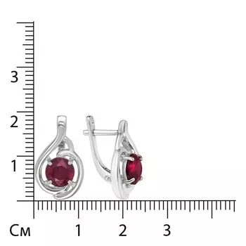 Серебряные серьги с рубинами