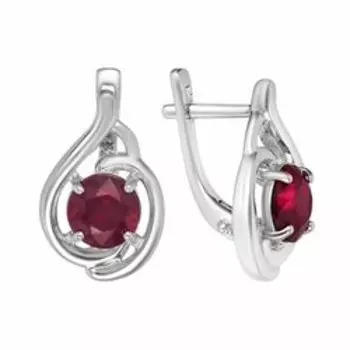 Серебряные серьги с рубинами