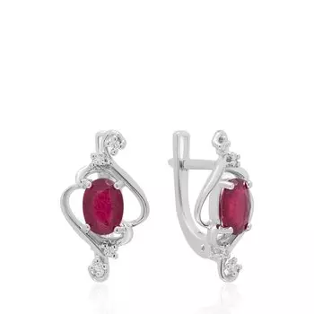 Серебряные серьги с рубинами
