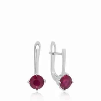 Серебряные серьги с рубинами