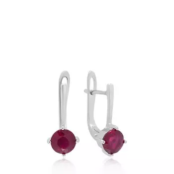 Серебряные серьги с рубинами