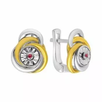 Серебряные серьги с рубинами