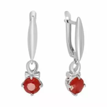 Серебряные серьги с рубинами