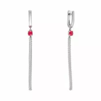 Серебряные серьги с рубинами