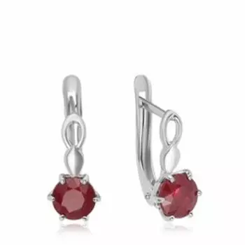 Серебряные серьги с рубинами