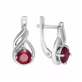 Серебряные серьги с рубинами