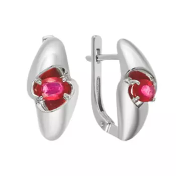 Серебряные серьги с рубинами