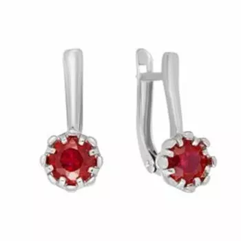 Серебряные серьги с рубинами