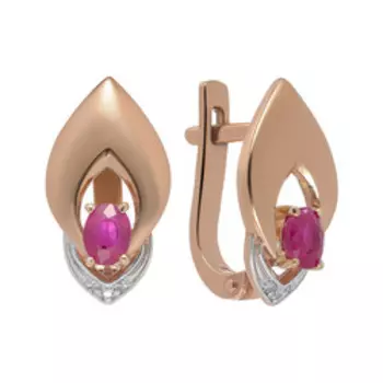 Серебряные серьги с рубинами и бриллиантами