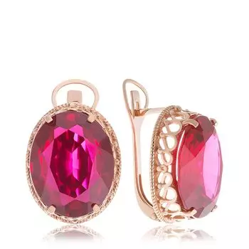 Серебряные серьги с рубином