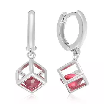 Серебряные серьги с рубином