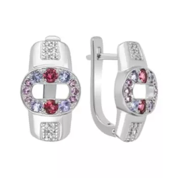 Серебряные серьги с самоцветами