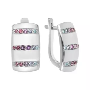 Серебряные серьги с самоцветами