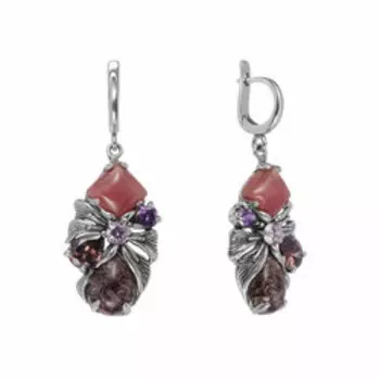 Серебряные серьги с самоцветами