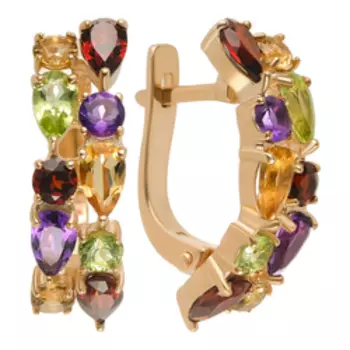 Серебряные серьги с самоцветами