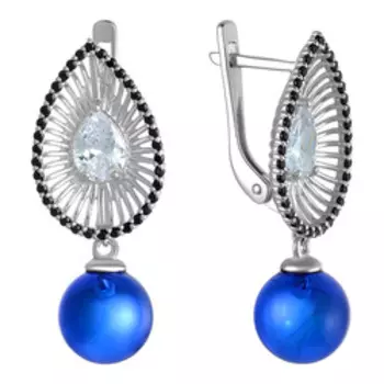 Серебряные серьги с самоцветами