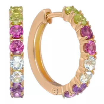 Серебряные серьги с самоцветами