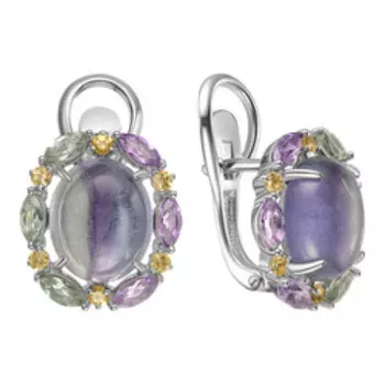 Серебряные серьги с самоцветами