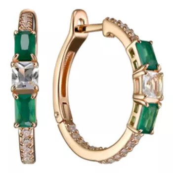 Серебряные серьги с самоцветами