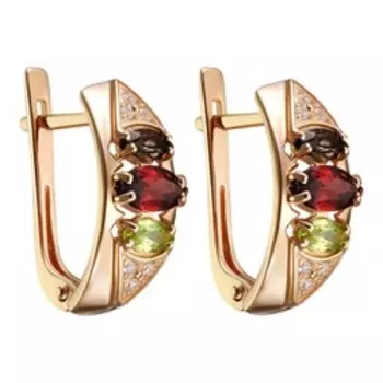 Серебряные серьги с самоцветами