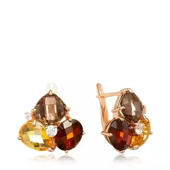 Серебряные серьги с самоцветами