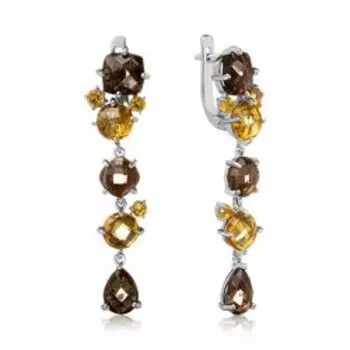 Серебряные серьги с самоцветами